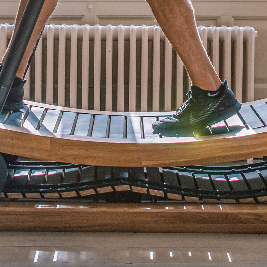Curved running surface